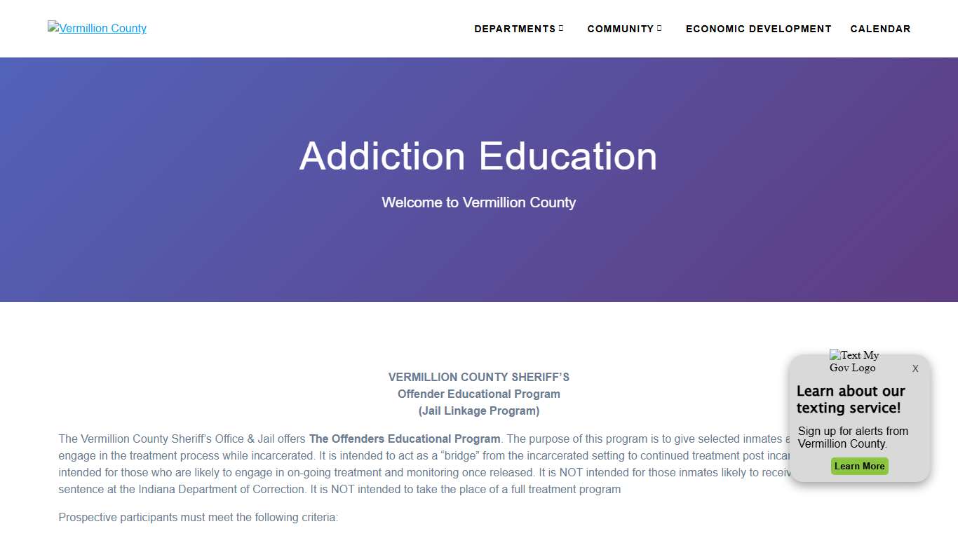 Addiction Education – Vermillion County